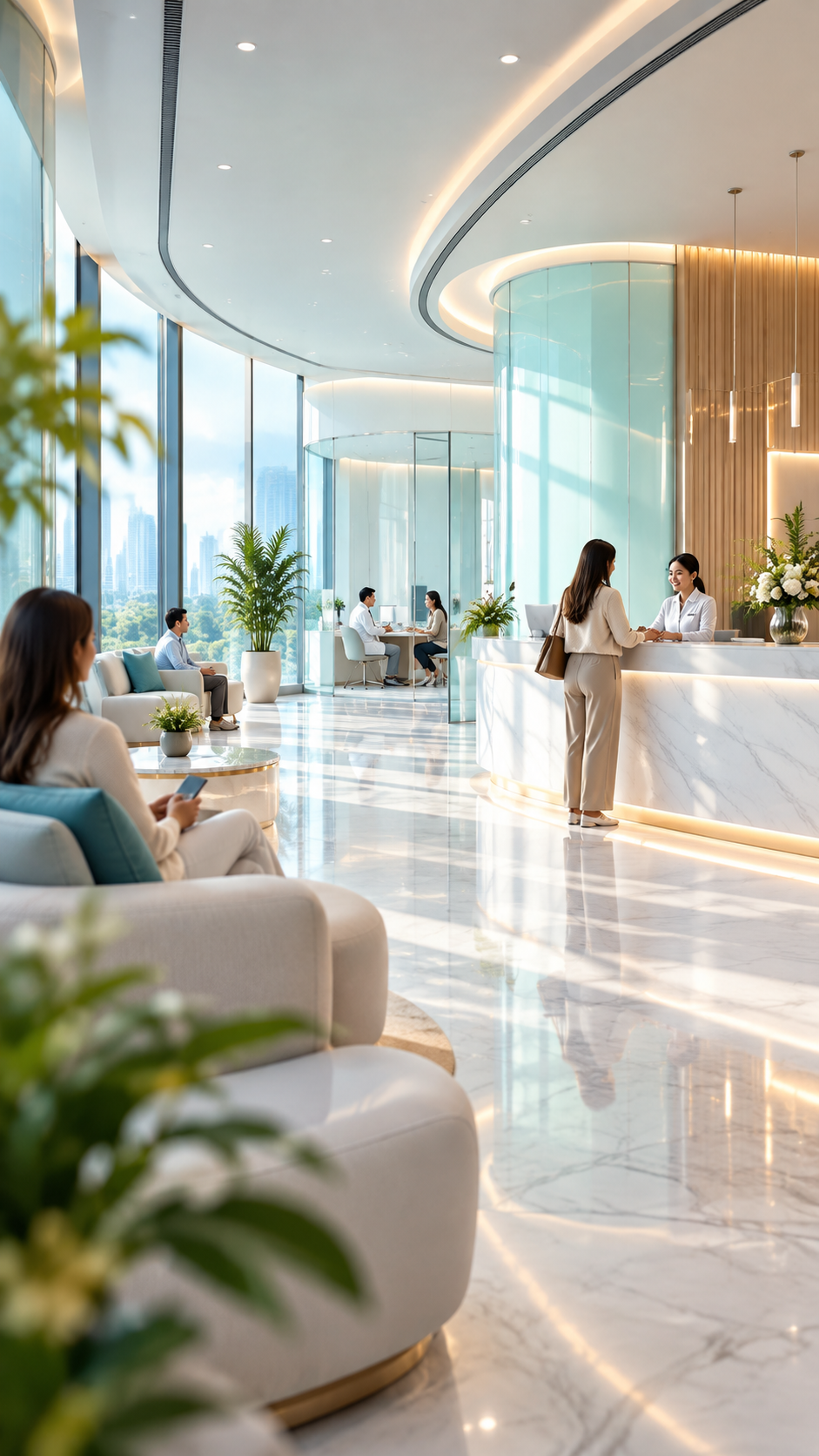 Premium NAVI Clinic reception and waiting lounge